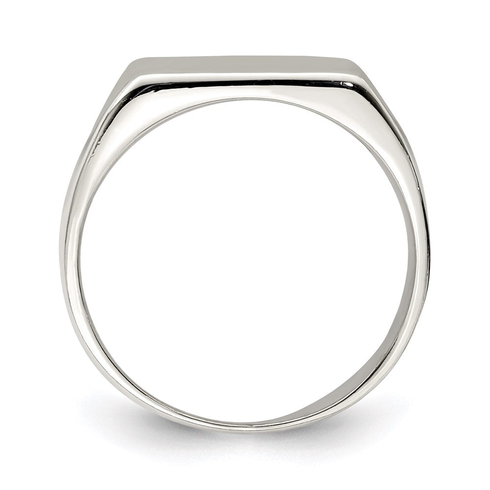 Sterling Silver 12x14mm Closed Back Signet Ring - Product Photo