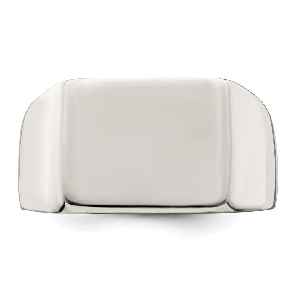 Sterling Silver 12x14mm Closed Back Signet Ring - Product Photo