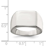 Sterling Silver 12x14mm Closed Back Signet Ring - Product Photo