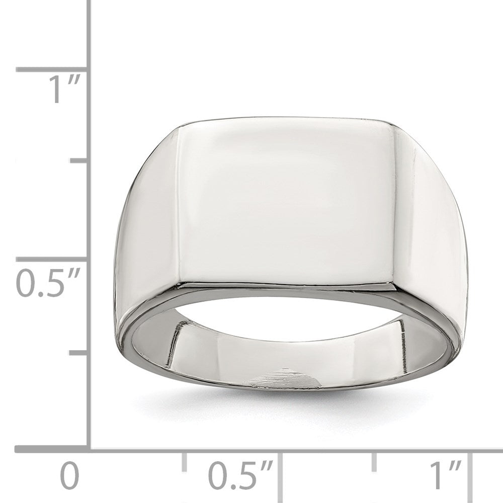 Sterling Silver 12x14mm Closed Back Signet Ring - Product Photo