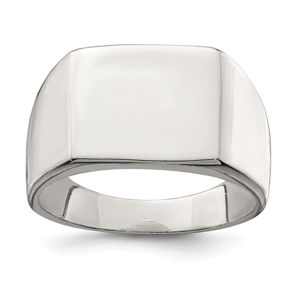 Sterling Silver 12x14mm Closed Back Signet Ring - Product Photo