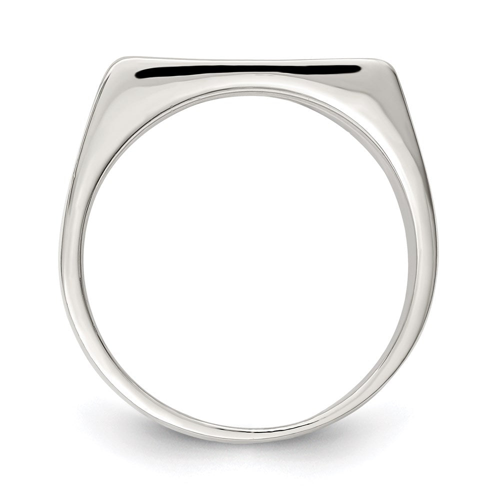 Sterling Silver 11x15mm Closed Back Signet Ring - Product Photo