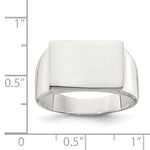 Sterling Silver 11x15mm Closed Back Signet Ring - Product Photo