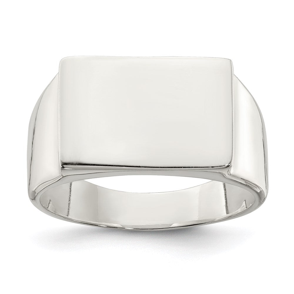 Sterling Silver 11x15mm Closed Back Signet Ring - Product Photo