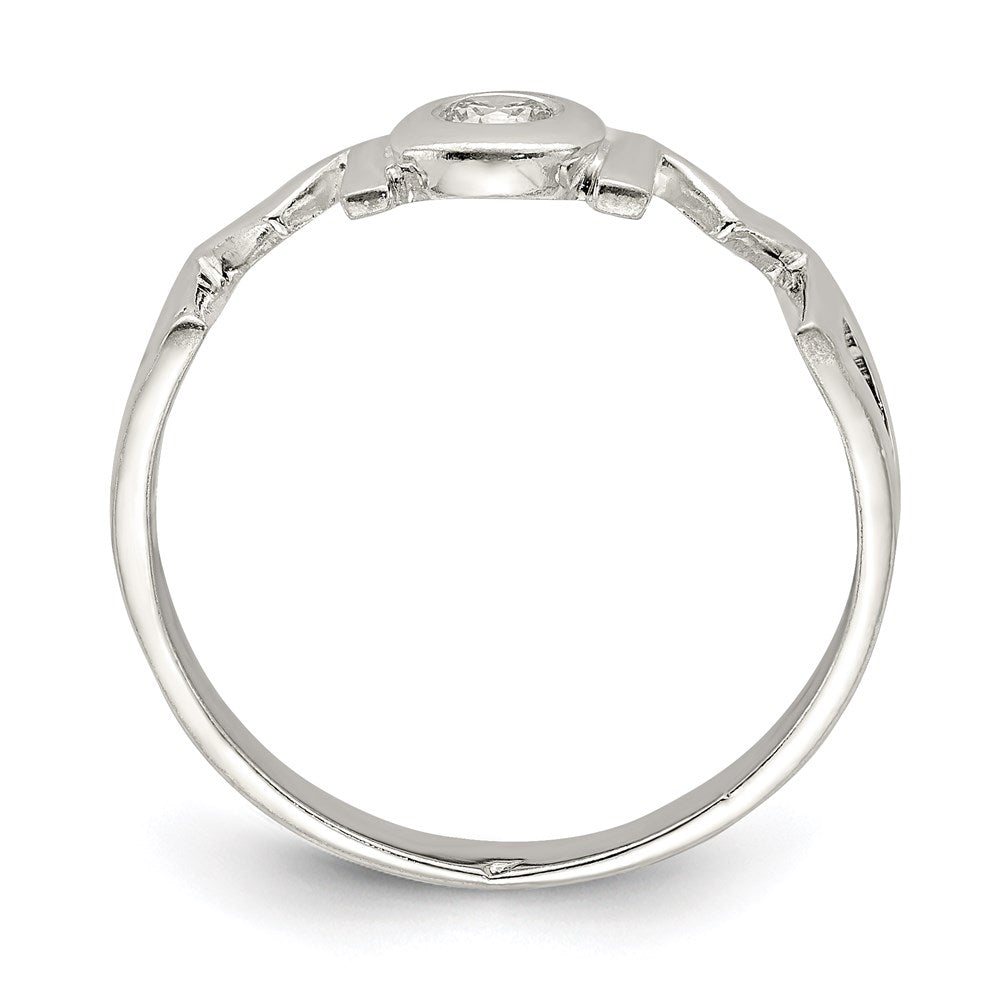 Sterling Silver & CZ Polished Mom Ring - Product Photo
