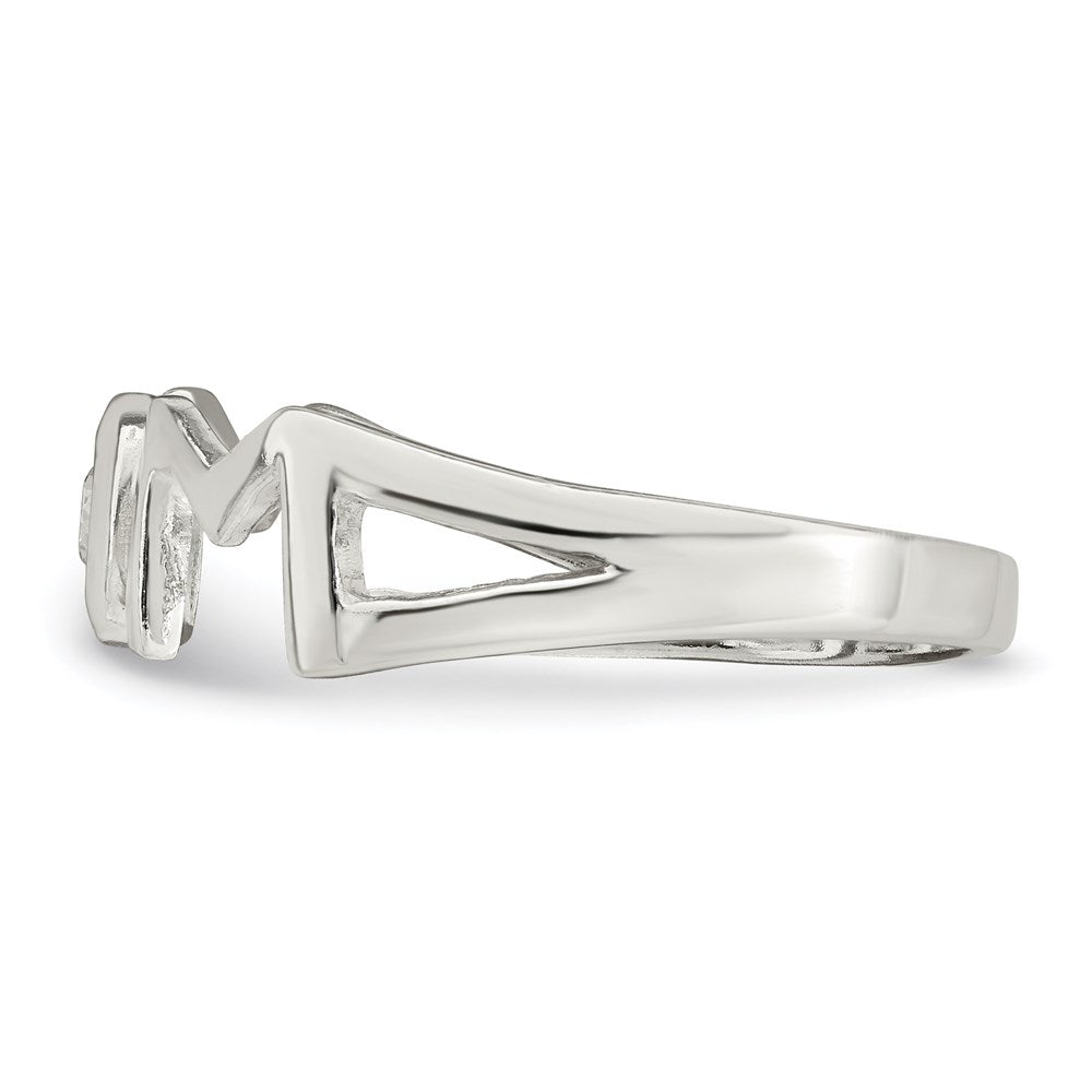 Sterling Silver & CZ Polished Mom Ring - Product Photo