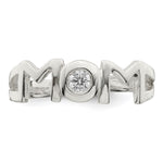 Sterling Silver & CZ Polished Mom Ring - Product Photo