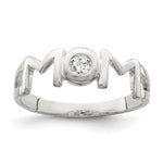 Sterling Silver & CZ Polished Mom Ring - Product Photo
