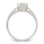 Sterling Silver Solitaire Heart CZ Ring - Product Photo