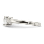 Sterling Silver Solitaire Heart CZ Ring - Product Photo