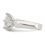 Sterling Silver Solitaire Round CZ Ring - Product Photo