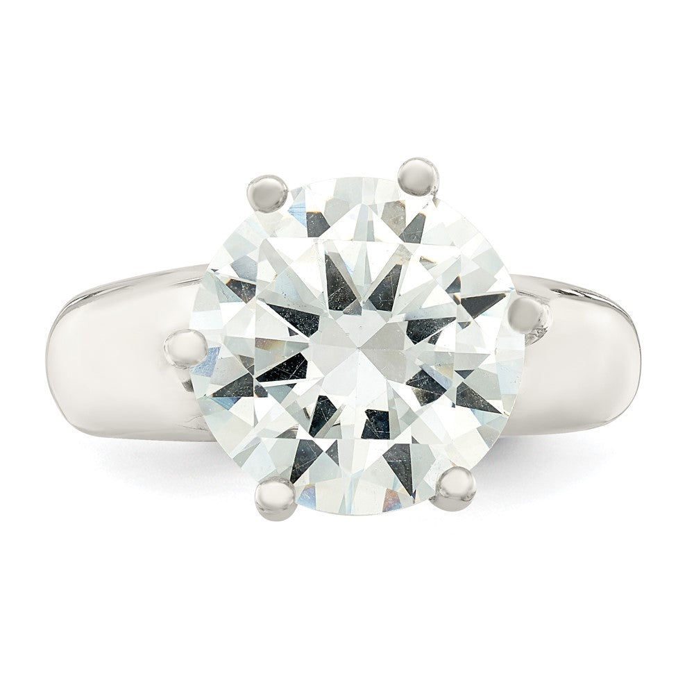 Sterling Silver Solitaire Round CZ Ring - Product Photo
