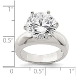 Sterling Silver Solitaire Round CZ Ring - Product Photo