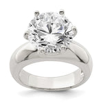 Sterling Silver Solitaire Round CZ Ring - Product Photo