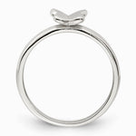 Sterling Silver Rhodium-plated Polished Butterfly Children's Ring - Product Photo
