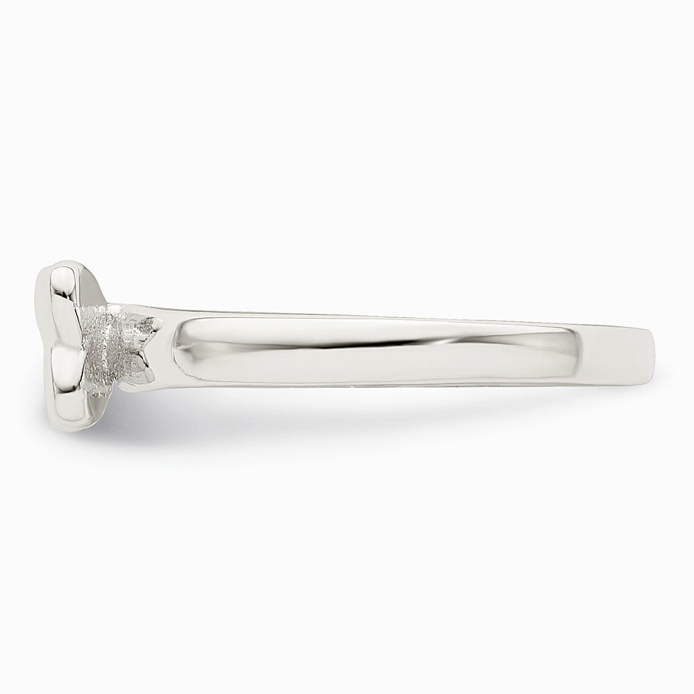 Sterling Silver Rhodium-plated Polished Butterfly Children's Ring - Product Photo