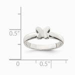 Sterling Silver Rhodium-plated Polished Butterfly Children's Ring - Product Photo