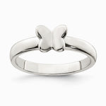 Sterling Silver Rhodium-plated Polished Butterfly Children's Ring - Product Photo