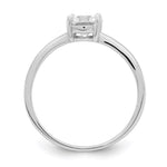 Sterling Silver Rhodium-plated Solitaire Round CZ Ring - Product Photo