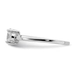 Sterling Silver Rhodium-plated Solitaire Round CZ Ring - Product Photo