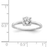 Sterling Silver Rhodium-plated Solitaire Round CZ Ring - Product Photo