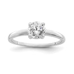 Sterling Silver Rhodium-plated Solitaire Round CZ Ring - Product Photo