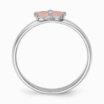 Sterling Silver RH-plated Polished Pink Enameled Butterfly Children's Ring - Product Photo