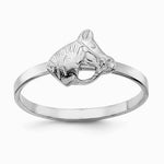 Sterling Silver Rhodium-plated Polished & Textured Horse Children's Ring - Product Photo