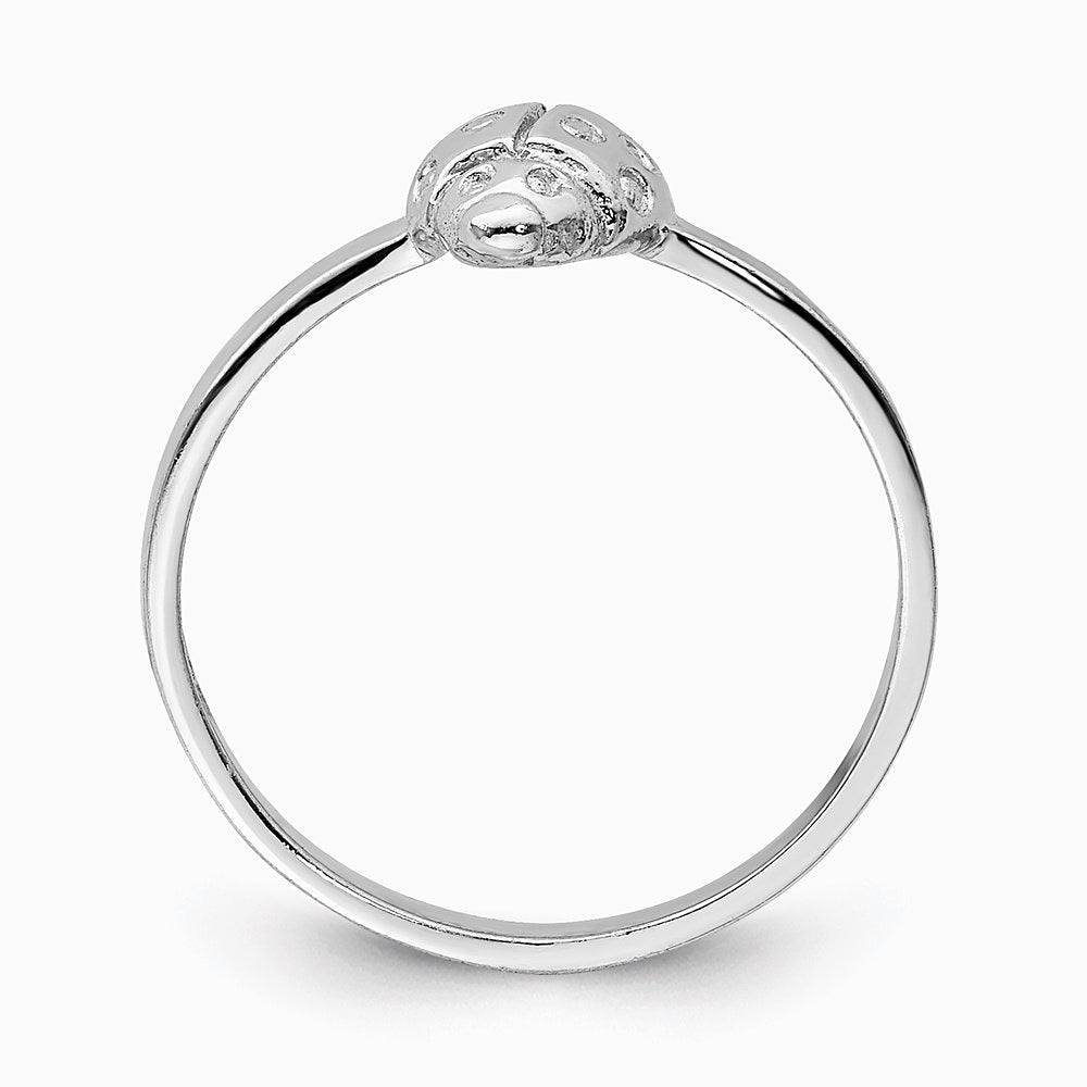 Sterling Silver Rhodium-plated Polished Ladybug Children's Ring - Product Photo