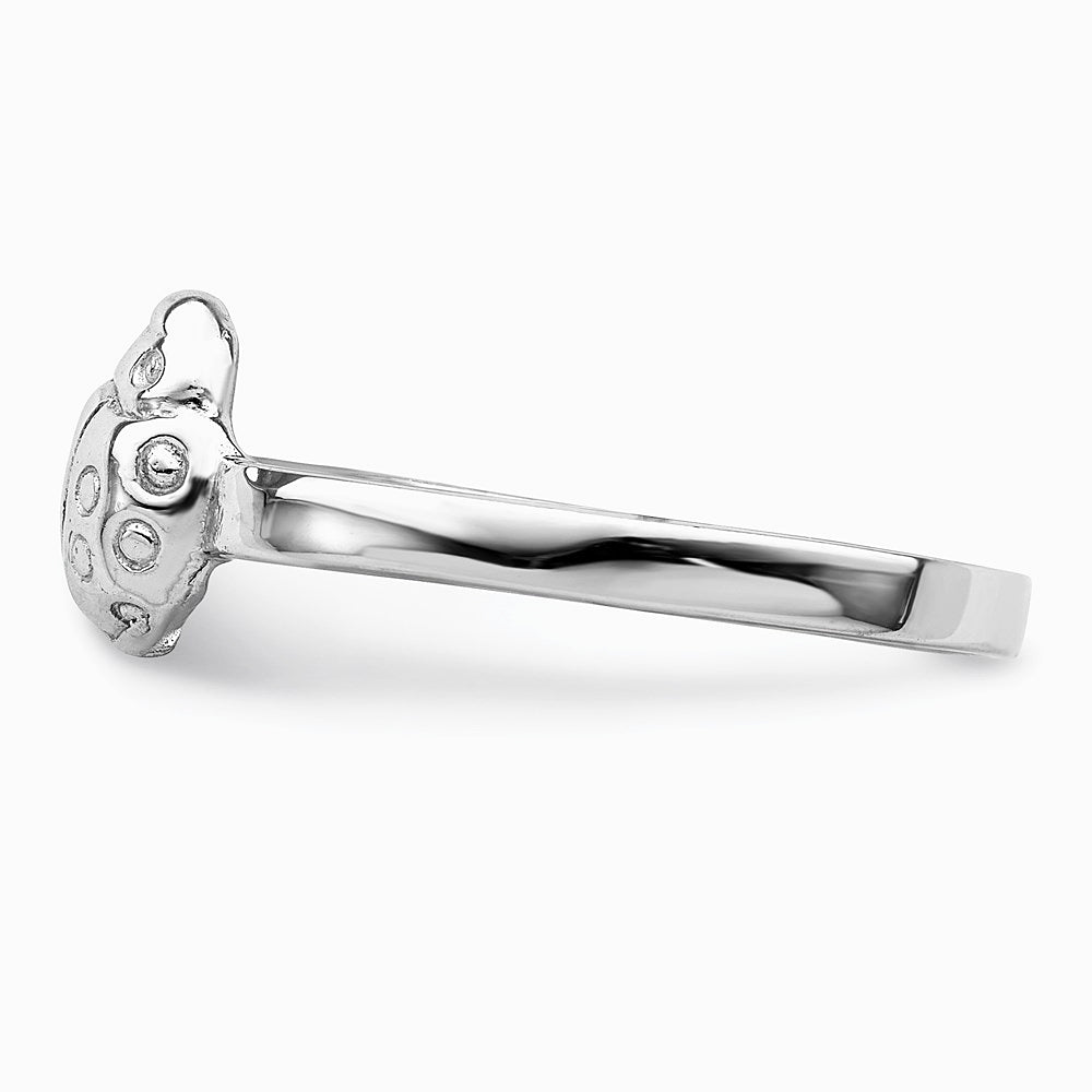 Sterling Silver Rhodium-plated Polished Ladybug Children's Ring - Product Photo