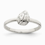 Sterling Silver Rhodium-plated Polished Ladybug Children's Ring - Product Photo