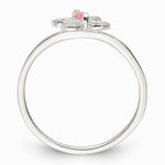 Sterling Silver Polished Pink CZ Butterfly Children's Ring - Product Photo