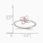 Sterling Silver Polished Pink CZ Butterfly Children's Ring - Product Photo