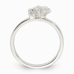 Sterling Silver Clear CZ Rose Kid's Ring - Product Photo