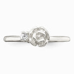Sterling Silver Clear CZ Rose Kid's Ring - Product Photo