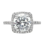 Sterling Silver Rhodium-plated Polished CZ Square Halo Ring - Product Photo