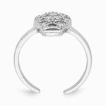Sterling Silver Rhodium-plated CZ Skull Toe Ring - Product Photo