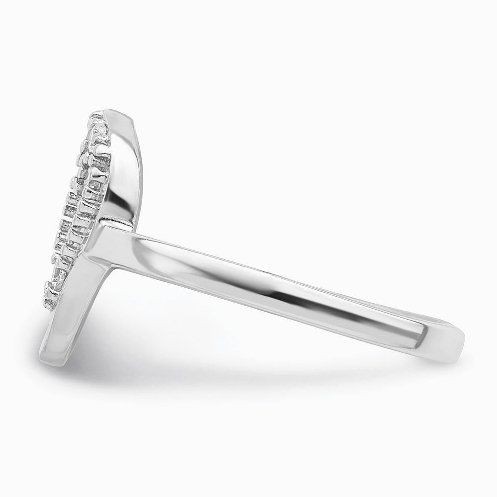 Sterling Silver Rhodium-plated CZ Skull Toe Ring - Product Photo