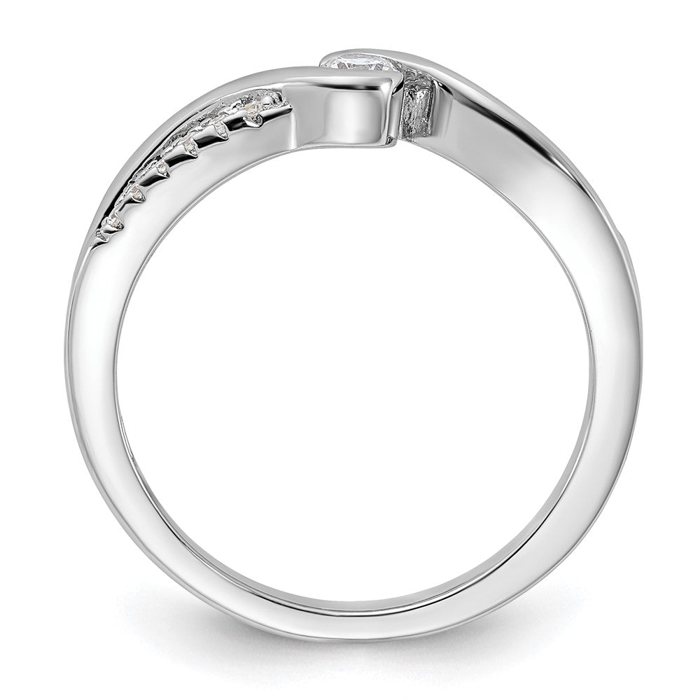 Sterling Silver Rhodium-plated & CZ Ring - Product Photo