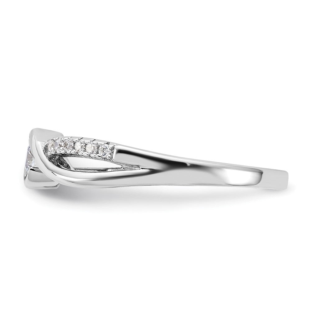 Sterling Silver Rhodium-plated & CZ Ring - Product Photo
