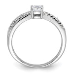 Sterling Silver Rhodium-plated Polished & CZ Ring - Product Photo