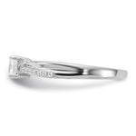 Sterling Silver Rhodium-plated Polished & CZ Ring - Product Photo