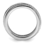Sterling Silver Polished Rhodium-plated CZ Pavé Eternity Motion Ring - Product Photo