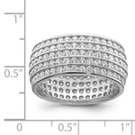 Sterling Silver Rhodium-plated 5-row Eternity Ring - Product Photo