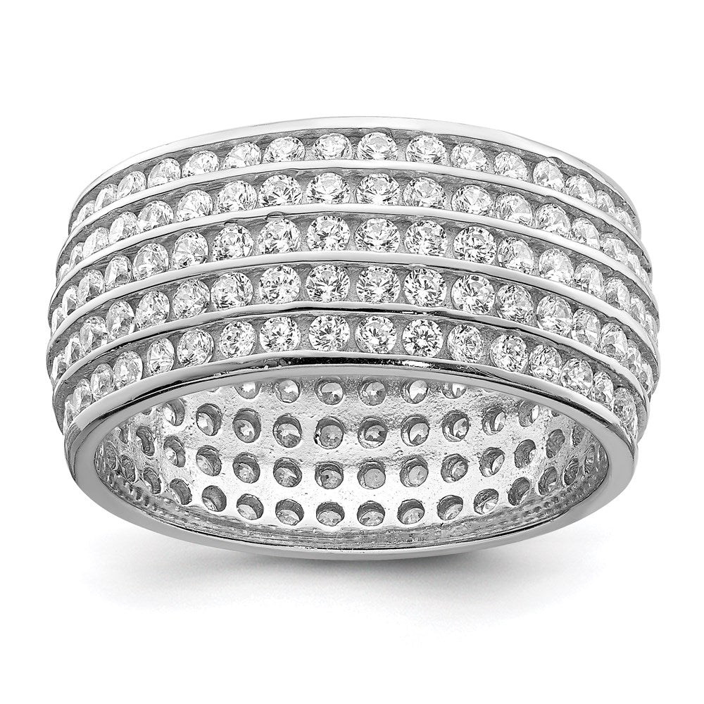 Sterling Silver Rhodium-plated 5-row Eternity Ring - Product Photo