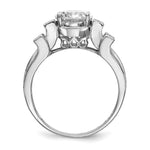 Sterling Silver Rhodium-plated CZ Tiered Pavé Ring - Product Photo