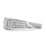 Sterling Silver Rhodium-plated CZ Tiered Pavé Ring - Product Photo