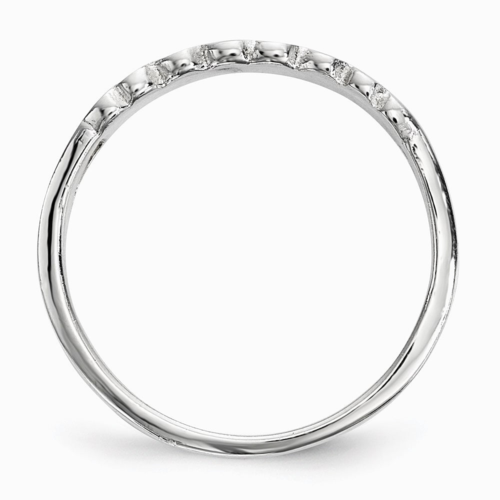Sterling Silver Rhodium-plated Children's Enameled Hearts Ring - Product Photo
