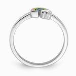 Sterling Silver RH-plated Multi-color Enameled Rainbow Children's Ring - Product Photo