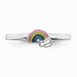 Sterling Silver RH-plated Multi-color Enameled Rainbow Children's Ring - Product Photo